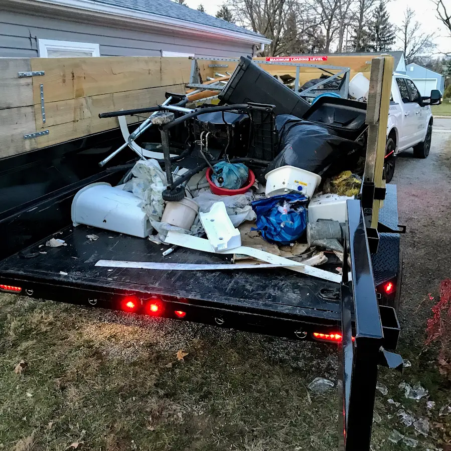Roll-off dumpster delivered to a residential driveway in Wausau